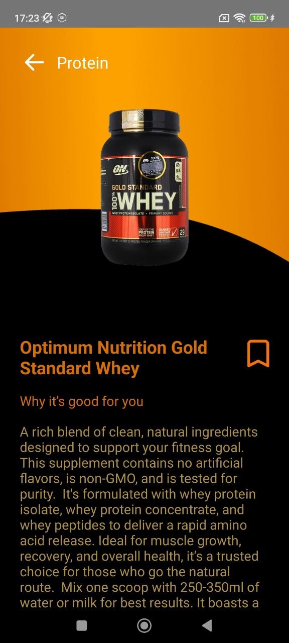 Product detail screen