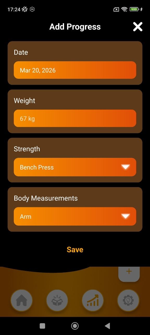 Progress analytics screen